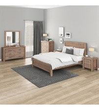 Nowra 5 Pcs Bedroom Suite In Solid Acacia Timber In Multiple Size & Colour